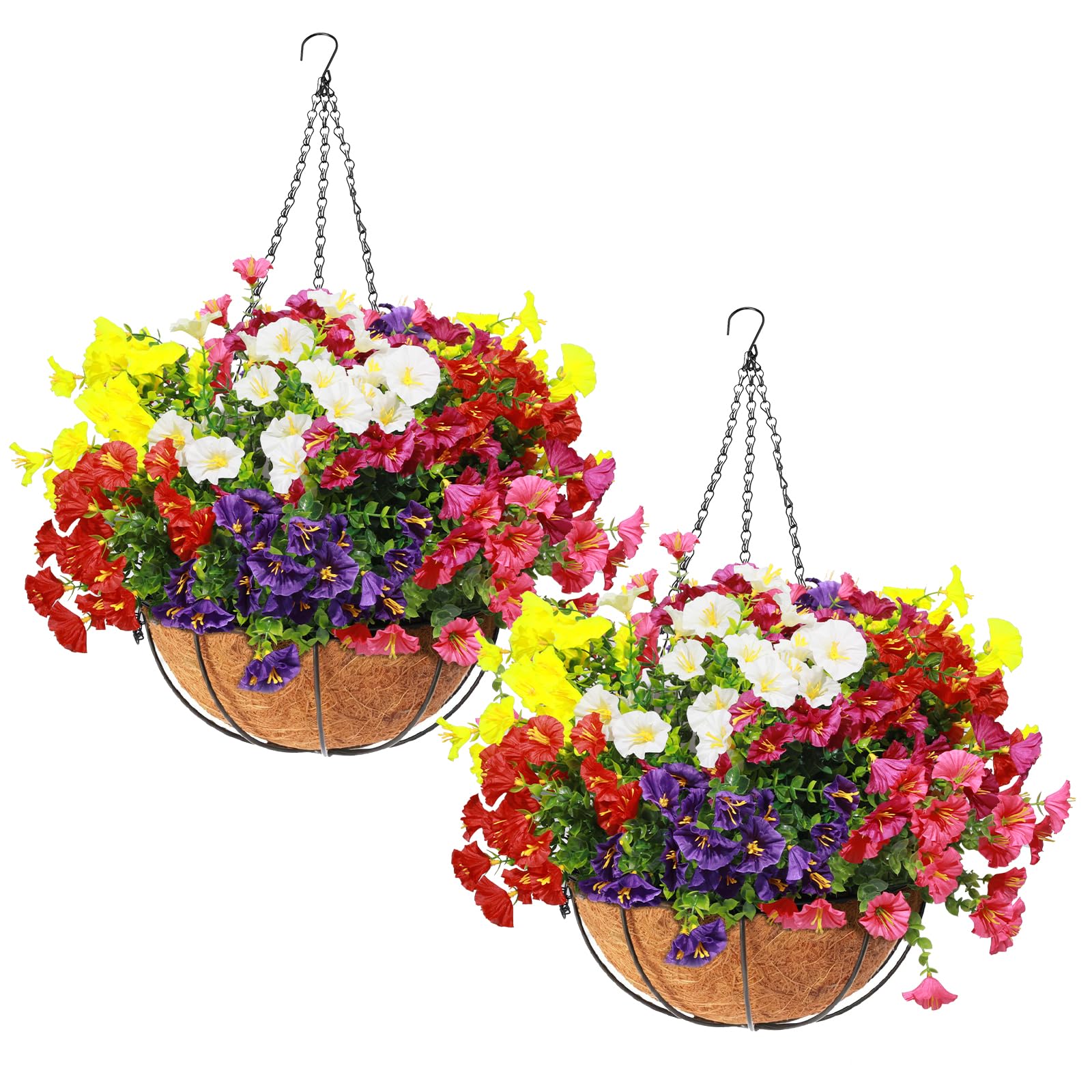 Dayear Morning Glory Artificial Flowers with Hanging Basket For Home Decor