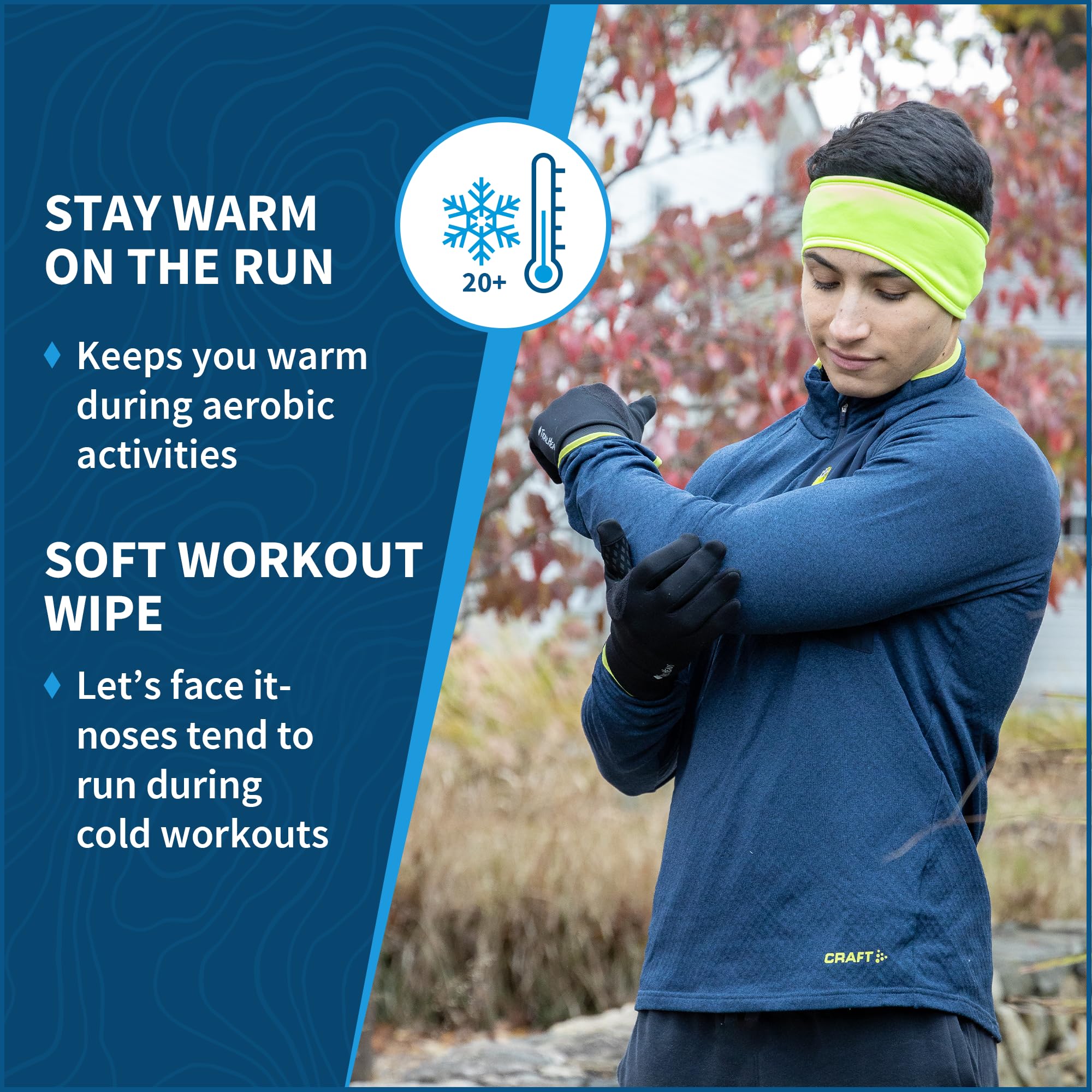 Gants élastiques de course et d’écran tactile, pour homme, par Trailheads