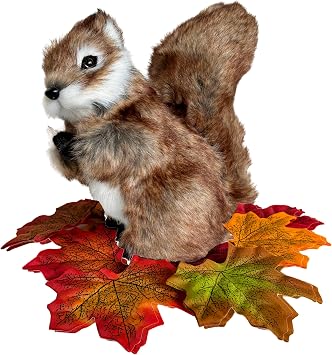 Realistic Squirrel Figurine - Lifelike Plush Tree Rodent