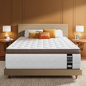 BedStory Queen Size Mattress 12 Inch - Medium Firm Hybrid Mattress with Optimal Spine Alignment and Motion Isolation - 2.0mm Advanced Pocket Springs, CertiPUR-US Certified, Fiberglass-Free