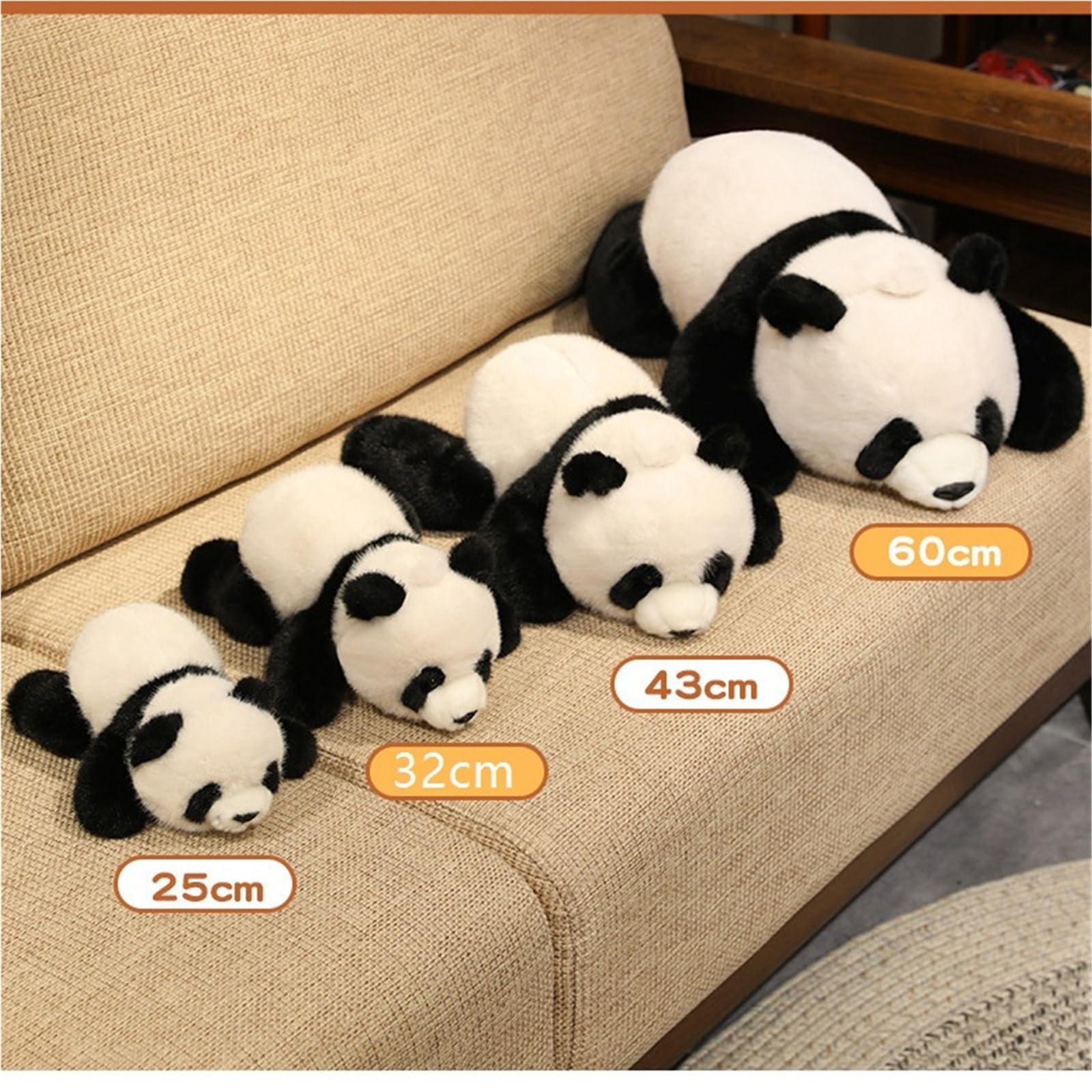 Peluche A Forma Di Panda, Morbido Tenero Peluche A Forma Di Panda Bianco E Nero Da Abbracciare Giocattolo Per Bambini(Brown,60cm/23.6in)