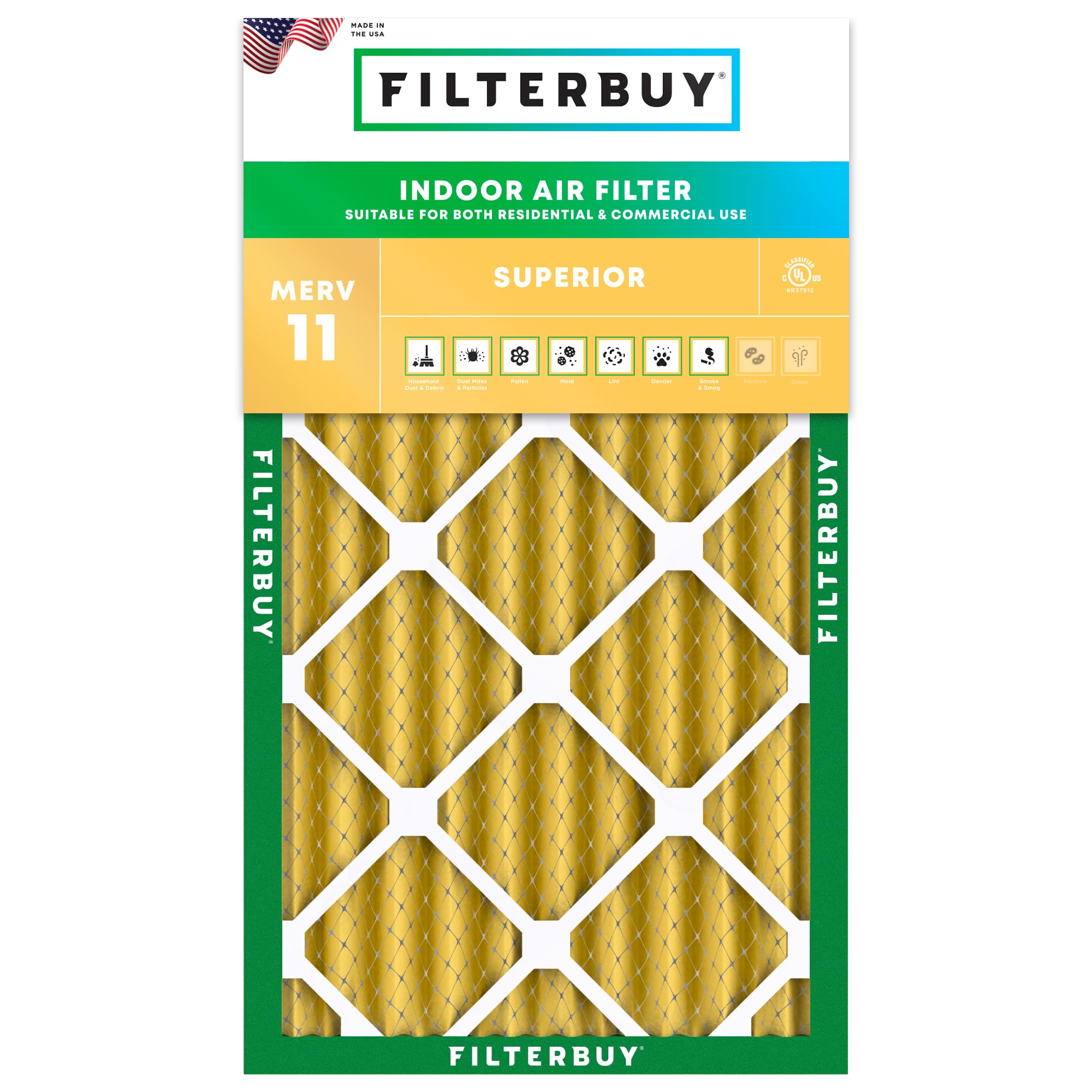 Filterbuy 16x25x4 MERV 11