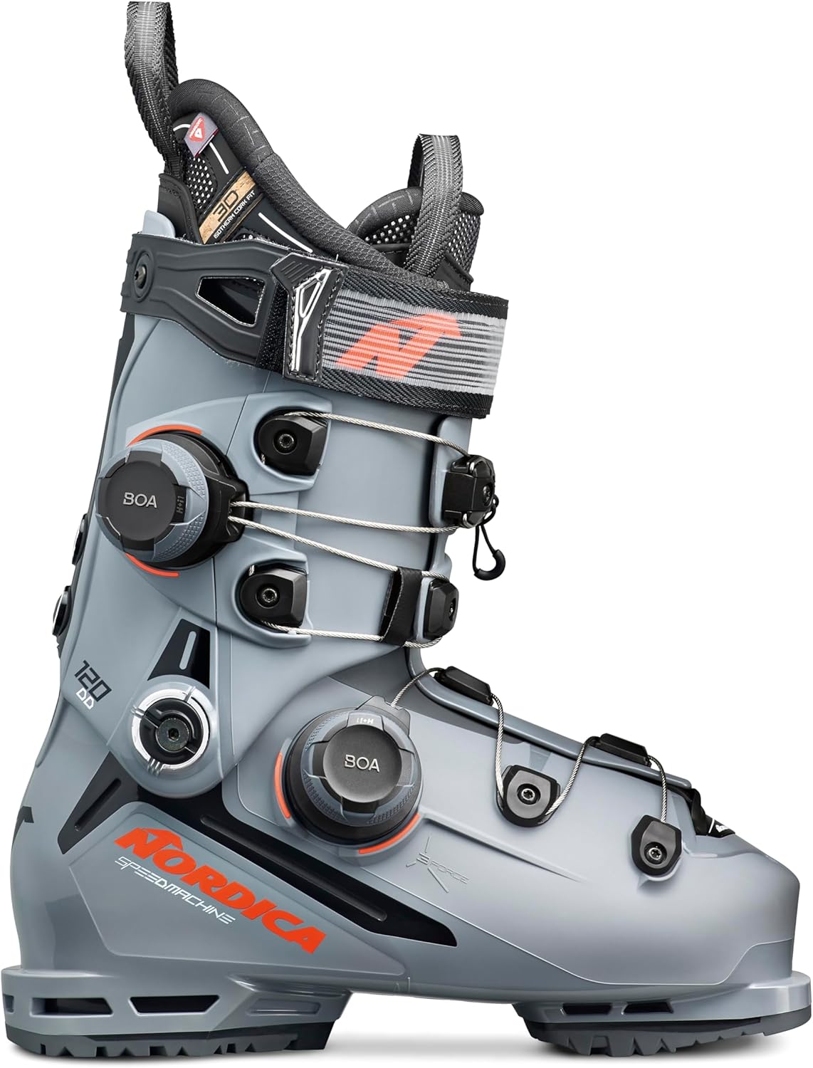 Nordica Speedmachine 3 120 BOA Double Dial Men's Alpine Ski Boots - 100mm Medium Fit, High Performance Control