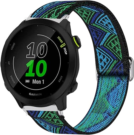 compatible for garmin forerunner 55 band lamshaw stretch elastics nylon adjustable replacement strap accessories compatible for garmin forerunner 55