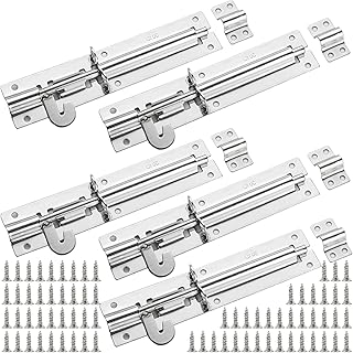 VIDETOL 4 Pcs Gate Bolt Locks, 8 Inch Stainle...,