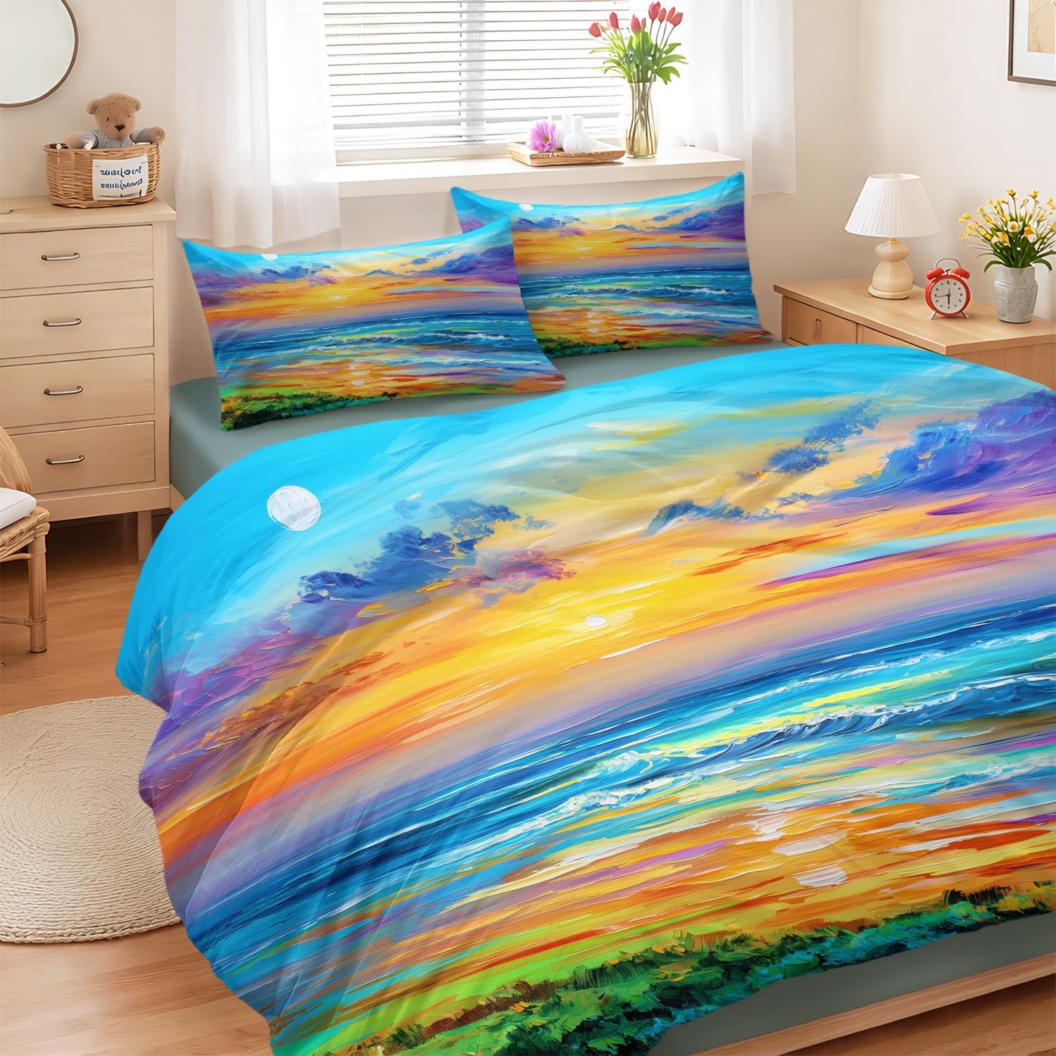 Linge de lit paysage frais infroissable pour en finir avec le repassage ennuyeux