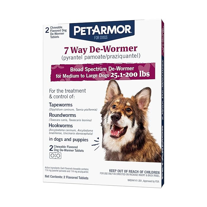 Buy PetArmor 7 Way DeWormer for Dogs, Oral Treatment for Tapeworm