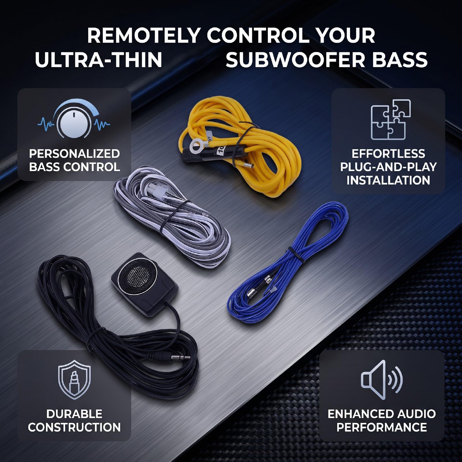 Subwoofer Control Cable, Enhanced Audio Transmission | Zaprojektowany dla MBQ 80RL, 10E, 80E, łatwy proces instalacji, mocna konstrukcja ABS