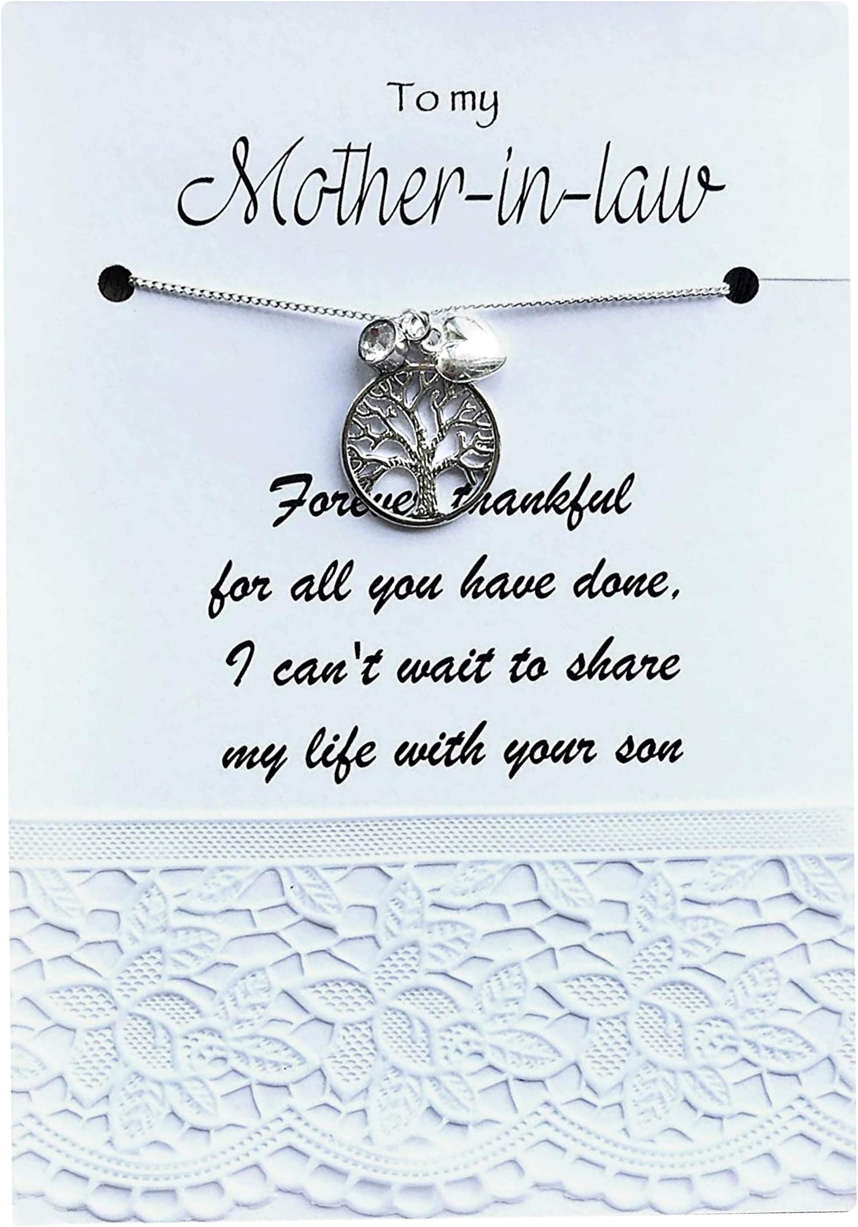 Carrie Clover Mother of the Groom Gift, Mum Necklace Wedding Gift, Mum of Bride Gift, Mom NECKLACE, Family Tree Necklace, Gift from Bride to Mom, Mother in Law Wedding Gift, B12b