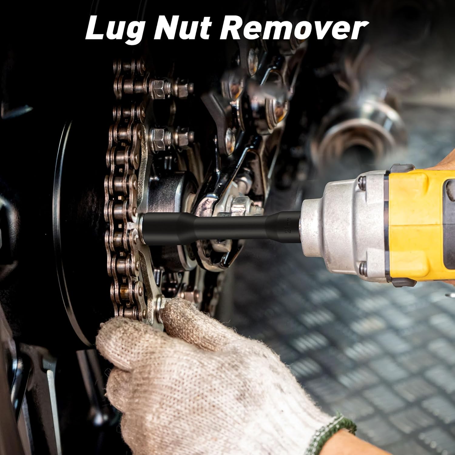 5 Pieces 1/2 Inch Drive Spiral Type Deep Extractor Set, Bad Lug Nut Remover, Cr-Mo Steel, Metric, Heavy Duty Storage Case