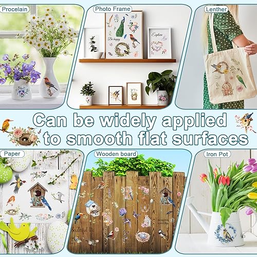 Miniatura 6 de 12 hojas de calcomanías para decoración de otoño con hojas de arce y calabaza, transferencia de girasol, calcomanías para muebles de madera y