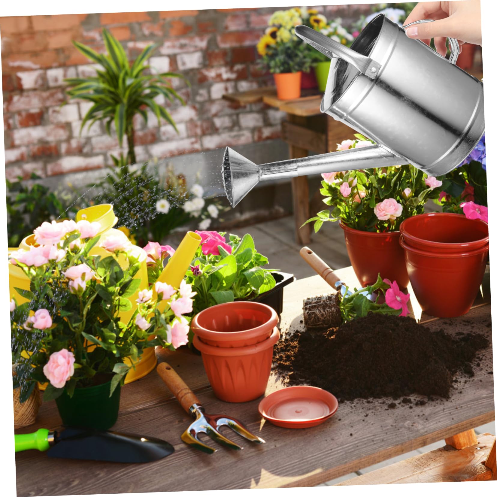 YARNOW Annaffiatoio in Ferro Beccuccio Lungo Irrigatore Da Giardino Per Piante Da Interno Ed Esterno Annaffiatoio Pratico e Resistente