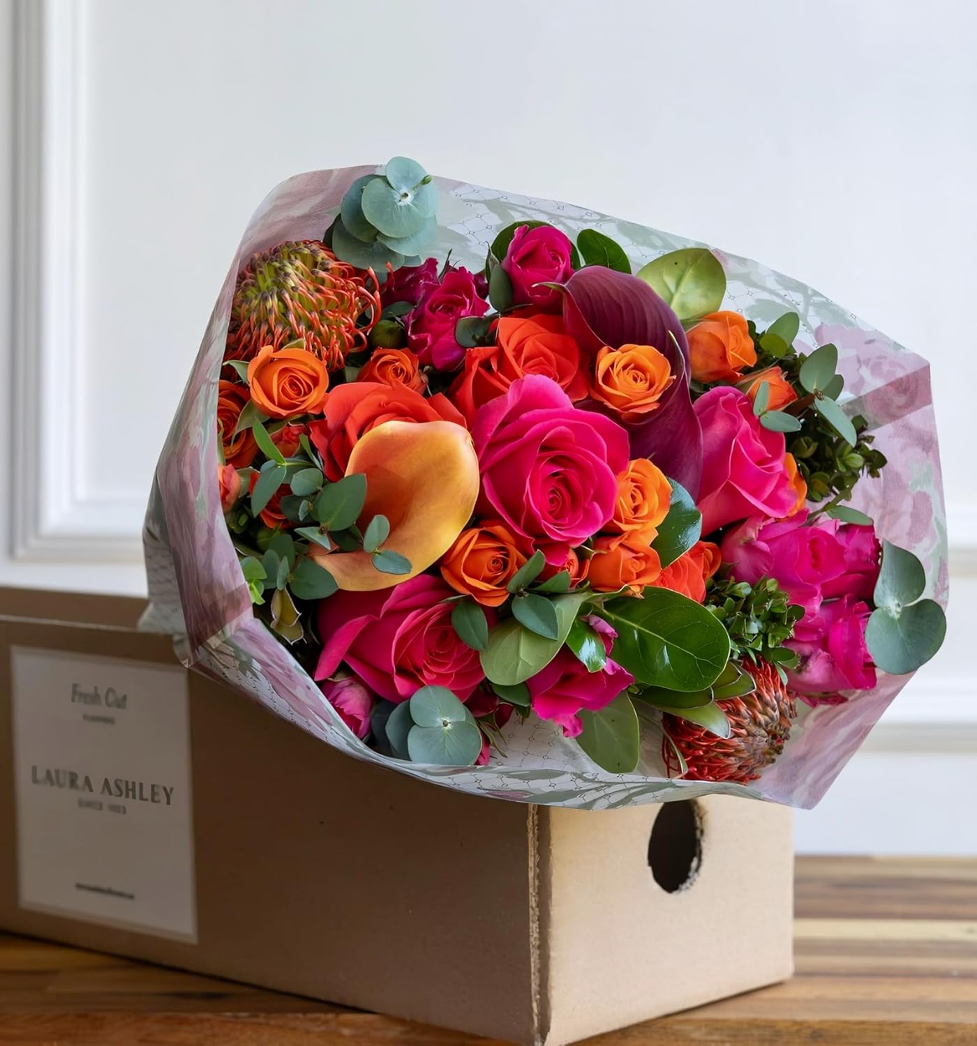 Laura Ashley Rosalie Garden Bouquet, Fresh Cut Flowers, Floral Delivery, All Occasion Gift