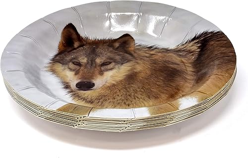 Miniatura 4 de Gift Boutique Juego de 122 piezas de suministros de fiesta de lobo, platos de papel, servilleta para lobos, selva, safari, animales, zoológico,