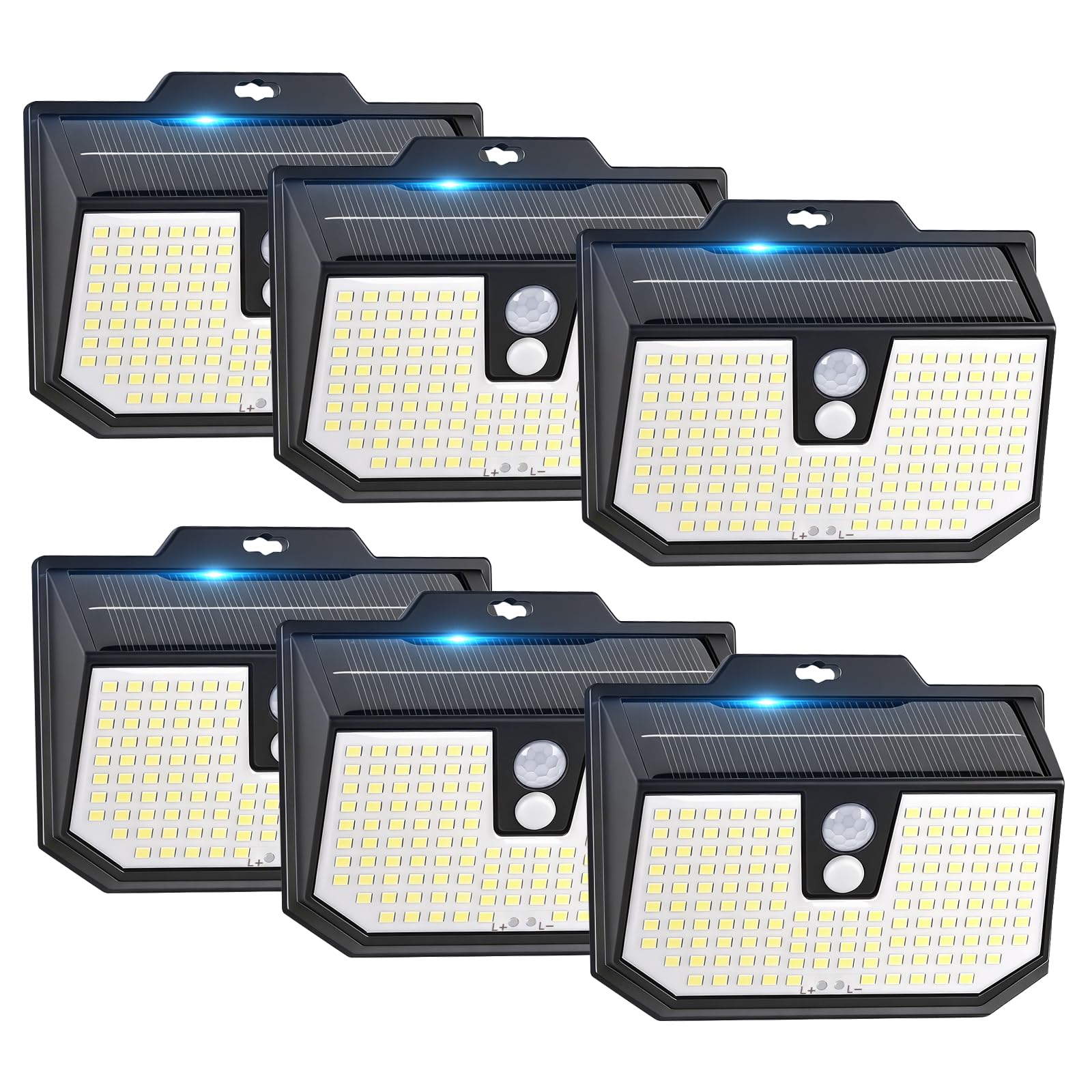Brightever Motion Sensor Solar Lights Outdoor Waterproof 6 Packs Super Bright Solar Fence Lights with 3 Lighting Modes
