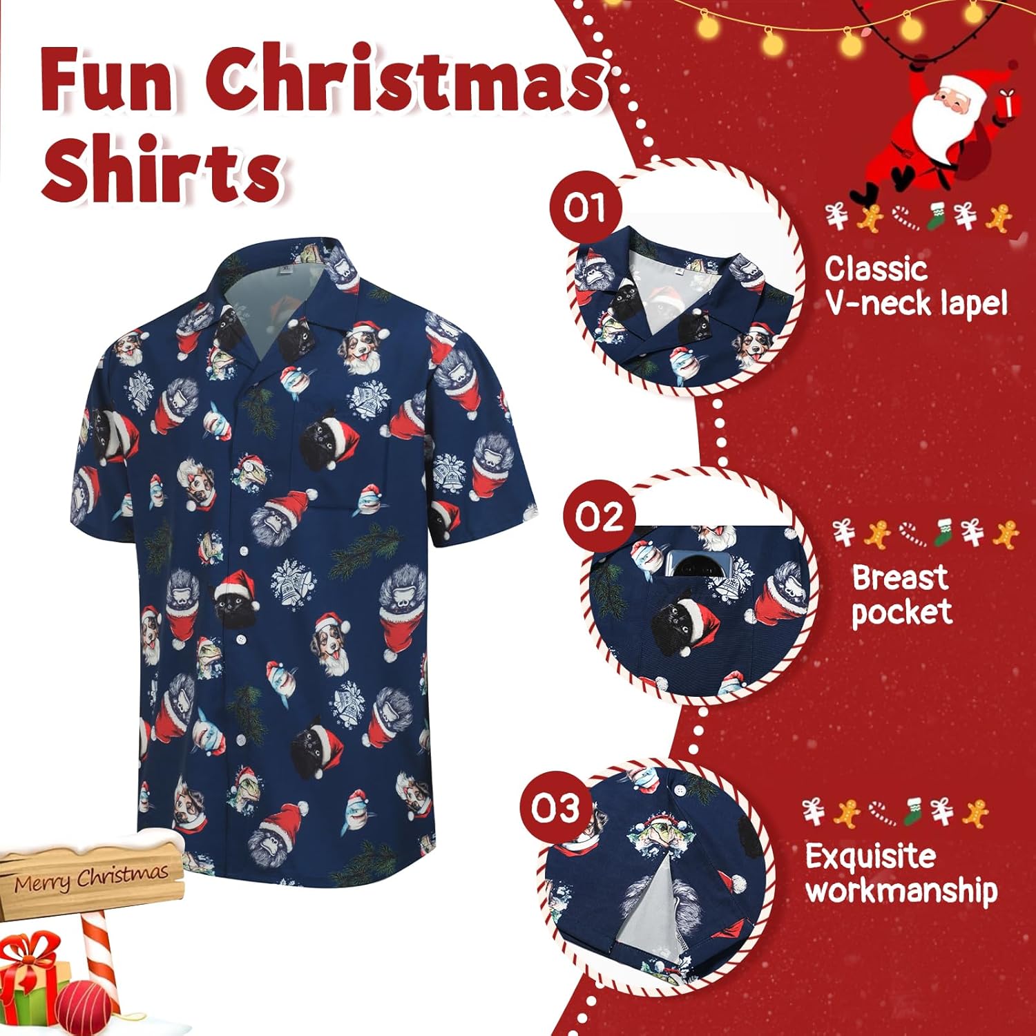 Mardi Gras Shirts for Men Funny 3D Print Button Up Shirt for Men Holiday Casual Aloha Hawaiian Short Sleeve Shirts - Image 3