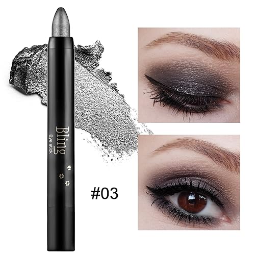 Miniatura 10 de Boobeen Lápiz de sombra de ojos, lápiz de sombra de ojos impermeable, lápiz de sombra de ojos brillante crema crea maquillaje de ojos con purpurina,