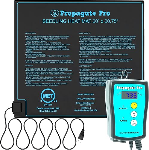 Miniatura 7 de Alfombrilla térmica de semillas de 20 x 20 pulgadas, se adapta a (2) bandejas estándar 1020, almohadilla de calor de germinación para semillas