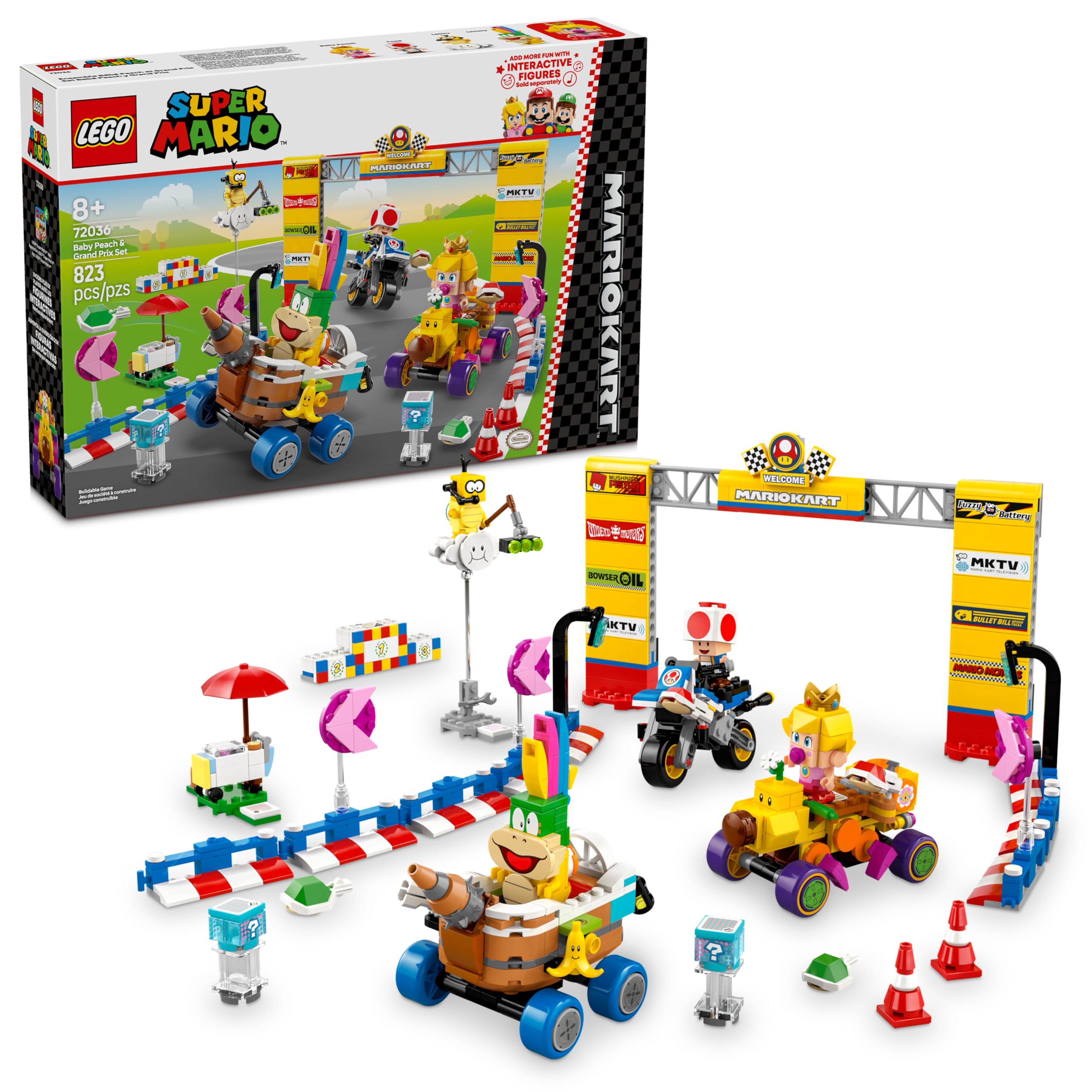 LEGO Super Mario Mario Kart™ – Conjunto Bebê Peach e Grande Prémio