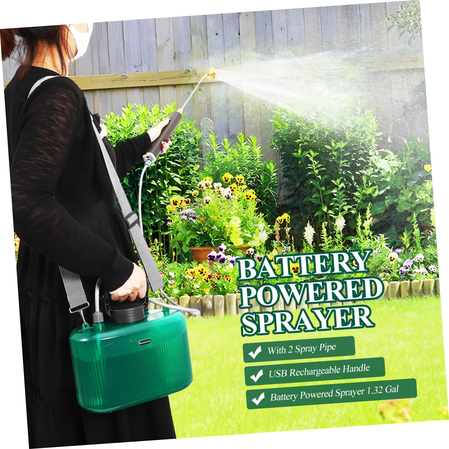 Pulvérisateur Électrique de Jardin 5 L Pp, Portable et Manuel pour Pelouse