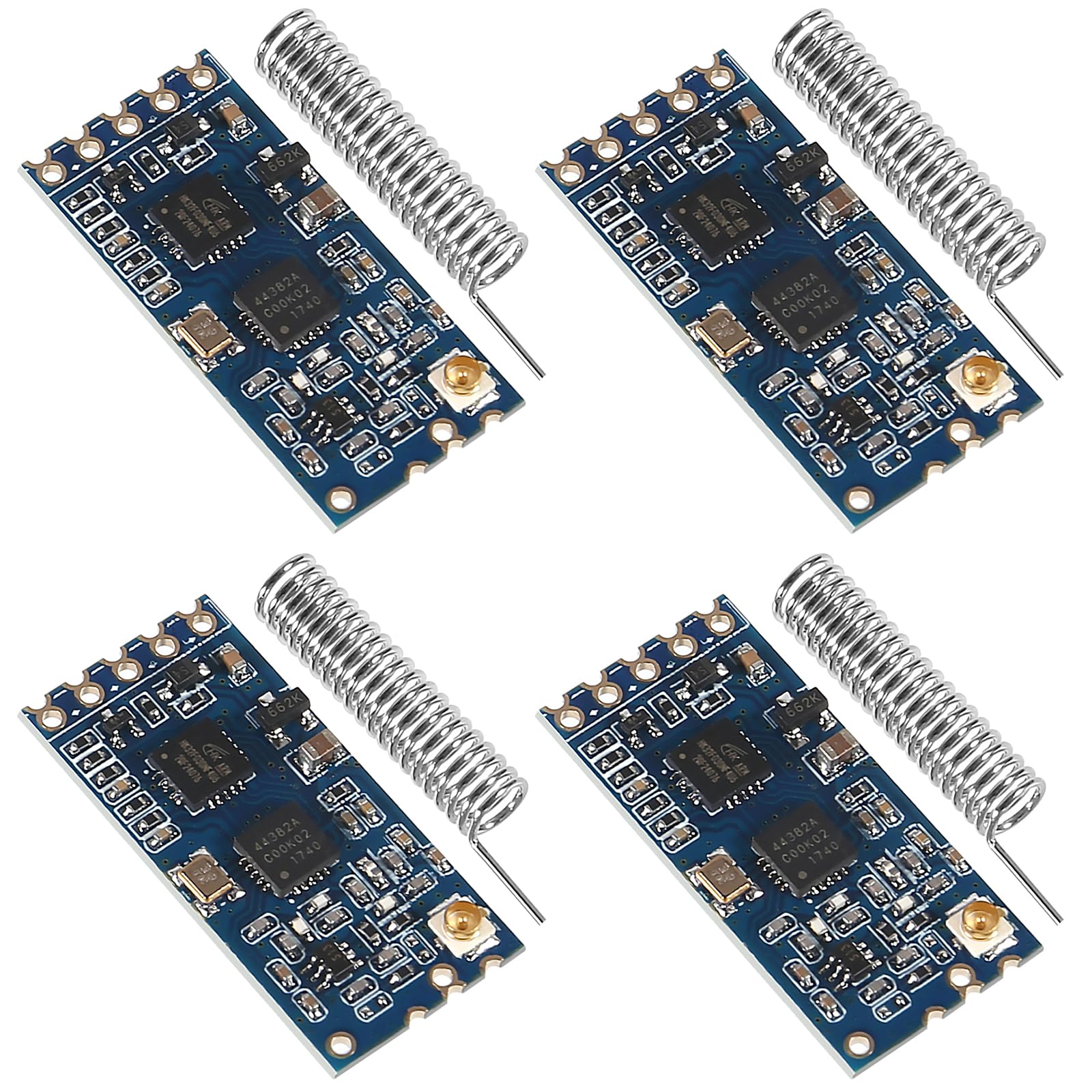 XIITIA 4pcs HC-12 433Mhz SI4463/SI4438 Wireless Serial Port Module 1000M Replace Bluetooth with Antenna