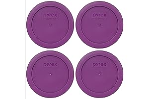 Pyrex 7200 Lids Replacement (4-Pack Purple Plastic Food Storage Lids 2-Cup Size)