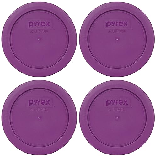 Pyrex 7200-PC - Tapa de plástico para almacenamiento de alimentos de 2 tazas, fabricada en Estados Unidos, paquete de 4