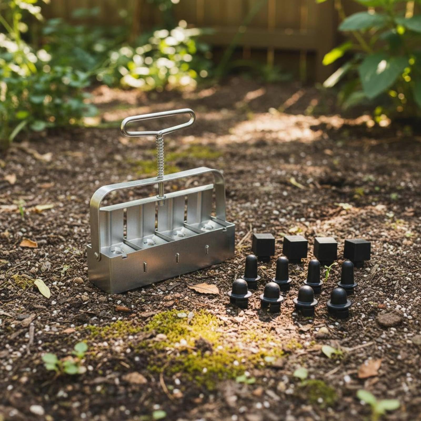 KESOTO Appareil à Motte Terre Maniable avec Quatre Alvéoles pour Créer s Cubes Semis sur la Table Jardinage