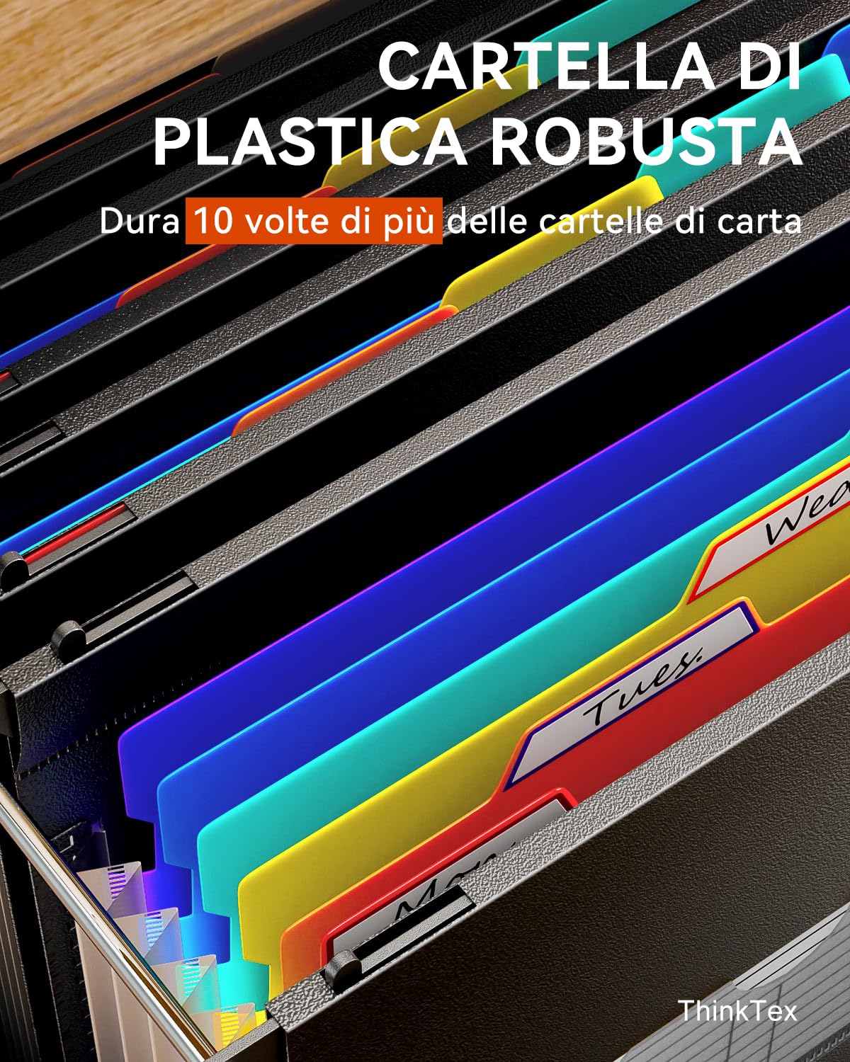 Cartella Sospesa ThinkTex A4 Espandibile - 7 Tasche, Plastica, Per Armadi 32-37 Cm - Foto 9