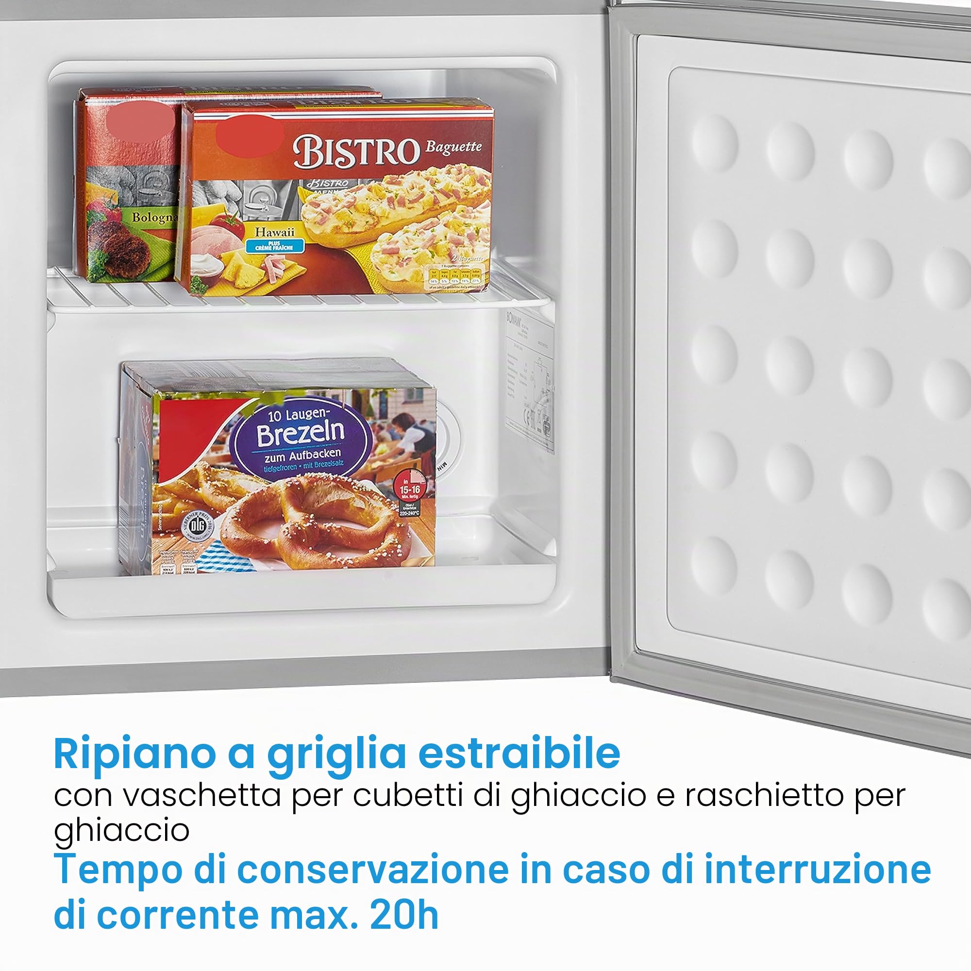 Bomann Freezerbox 31L | Congelatore piccolo con ripiano a griglia | chiusura intercambiabile e regolazione continua della temperatura | Mini congelatore con marcatura a 4 stelle | GB 341.1 inox