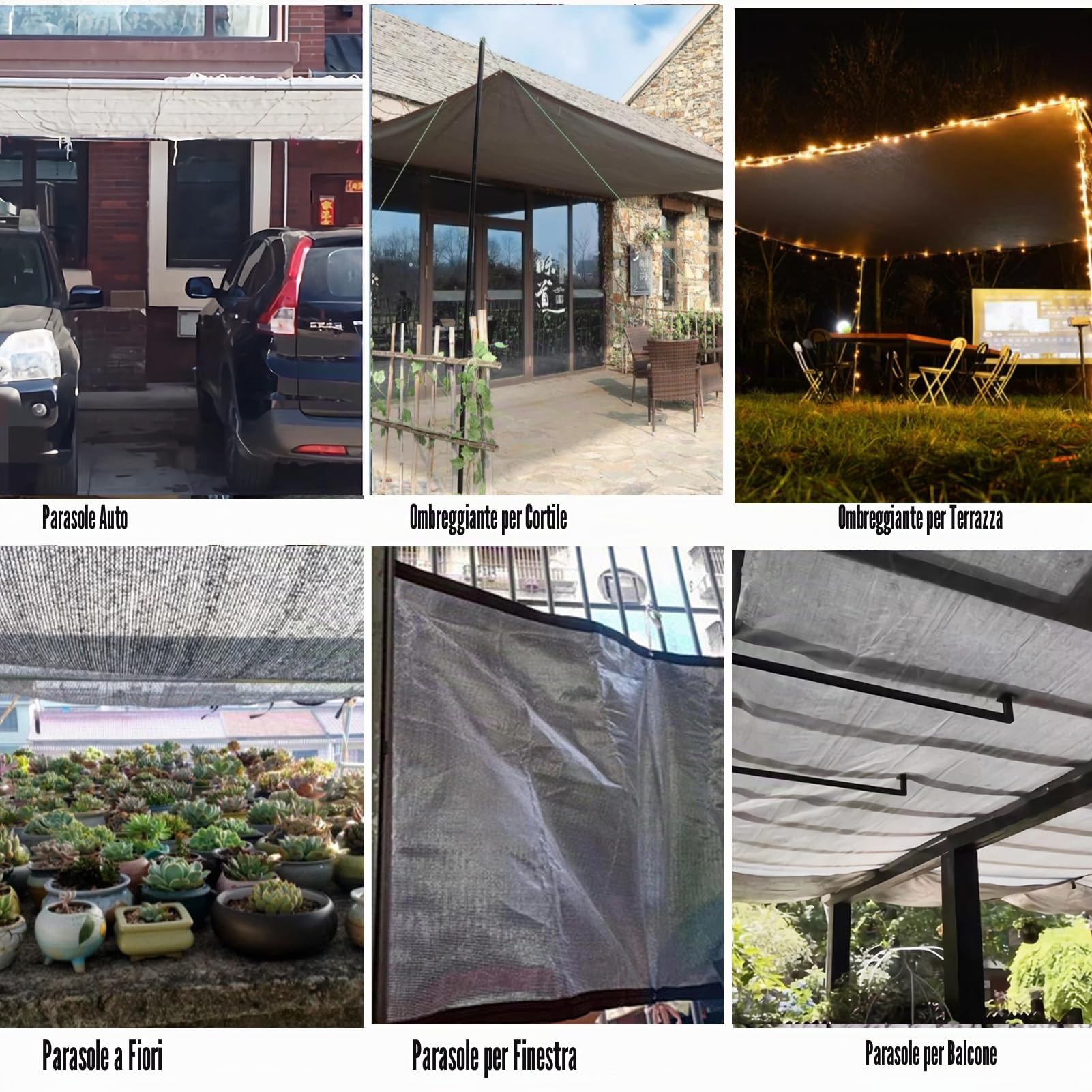 Rete Ombreggiante con Occhielli 3x5m Telo Ombreggiante Grigio da Giardino,90% Protezione da Sole Rete Telo Ombra per Balcone Pianta Serra Esterno