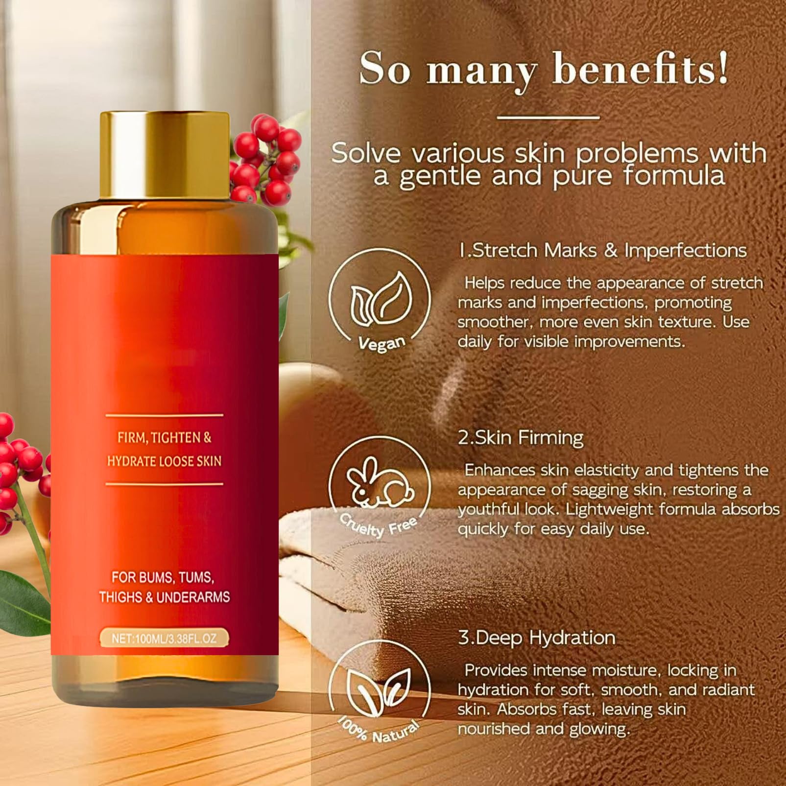 2 PCS Magic Firming Body Oil, Magic Luxury Body Oil, After Shower Skin Oil For Women, Massage Oils for Scars, Wrinkles, Fine Lines & Stretch Marks, Natural Body Moisturizing Oil Skin Care - Image 2