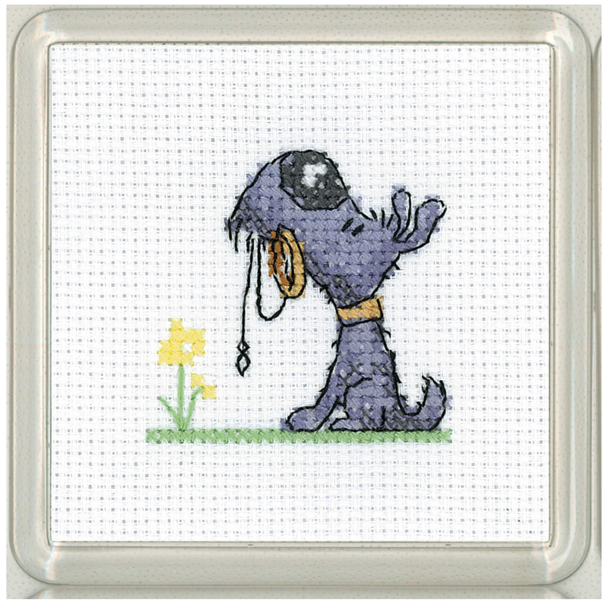 Heritage Crafts Golden Years Cross Stitch Coaster Kit - Walkies