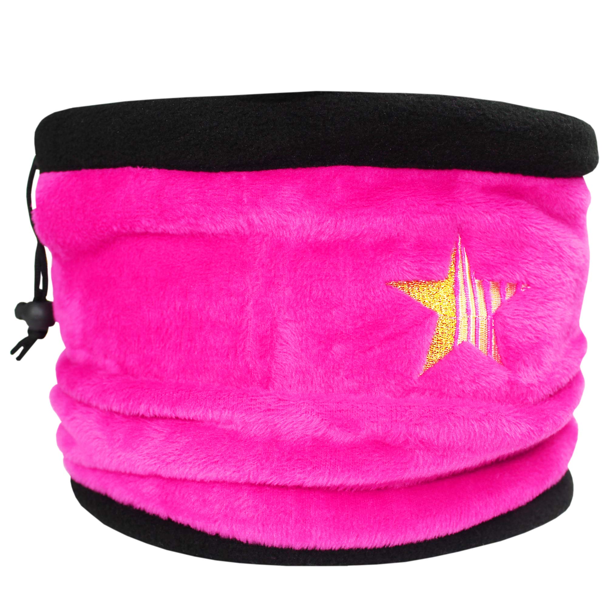 TeddyTs Women's Glitter Star Pink Thermal Fleece Snood with Adjustable Toggle