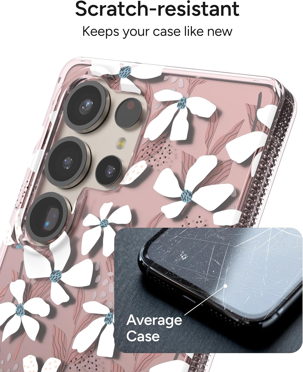ZAGG Milan Samsung Galaxy S25 Ultra Case – Slim Lightweight Design, Drop Protection up to 13ft, Wireless Charging Compatible, Stylish & Eco-Friendly, Syringa Floral Pink