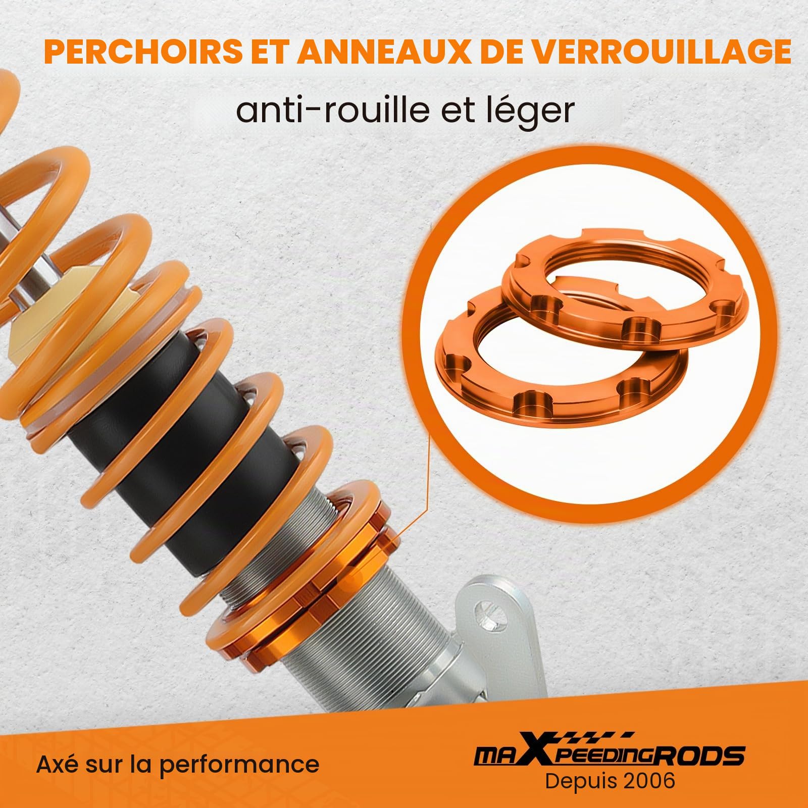 maXpeedingrods Suspension filetée réglable en hauteur pour VW Golf Mk4 IV | Amortisseur pour Golf FWD 1998-2007 pour Audi TT 8N3 FWD 1998-2006 pour A3 (8L1) FWD 96-06 fileté kit abaissement auto