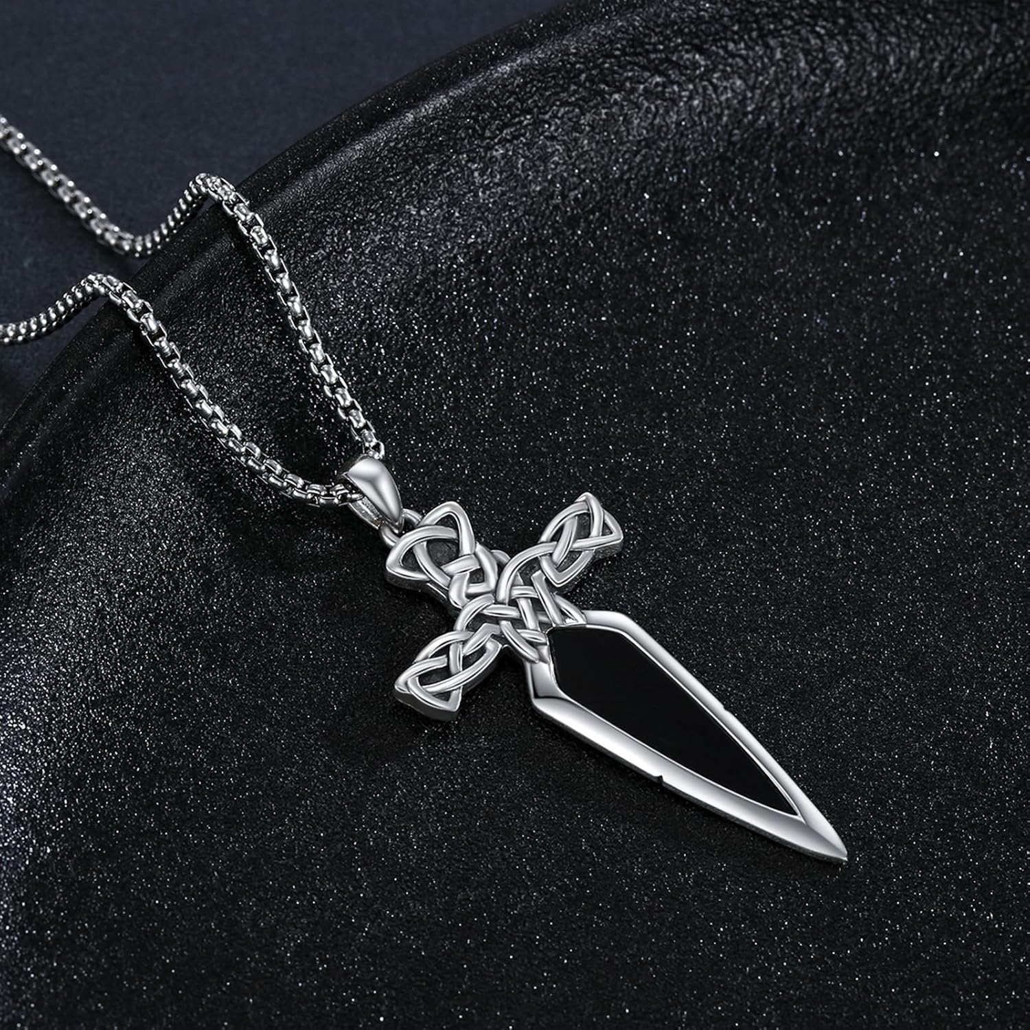 Sword Necklace 925 Sterling Silver Dagger Pendant Necklace Retro Gothic Jewelry Gifts for Men Father Women - Image 2