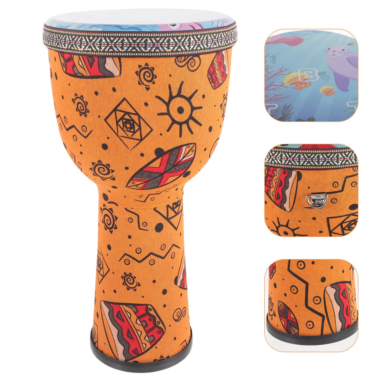 Garneck Tamburo Djembe Tamburo Bongo Professionale 8 Pollici Tamburello Stile Africano Occidentale Illuminazione Della Infanzia Strumenti Musicali Di Halloween Per Bambini