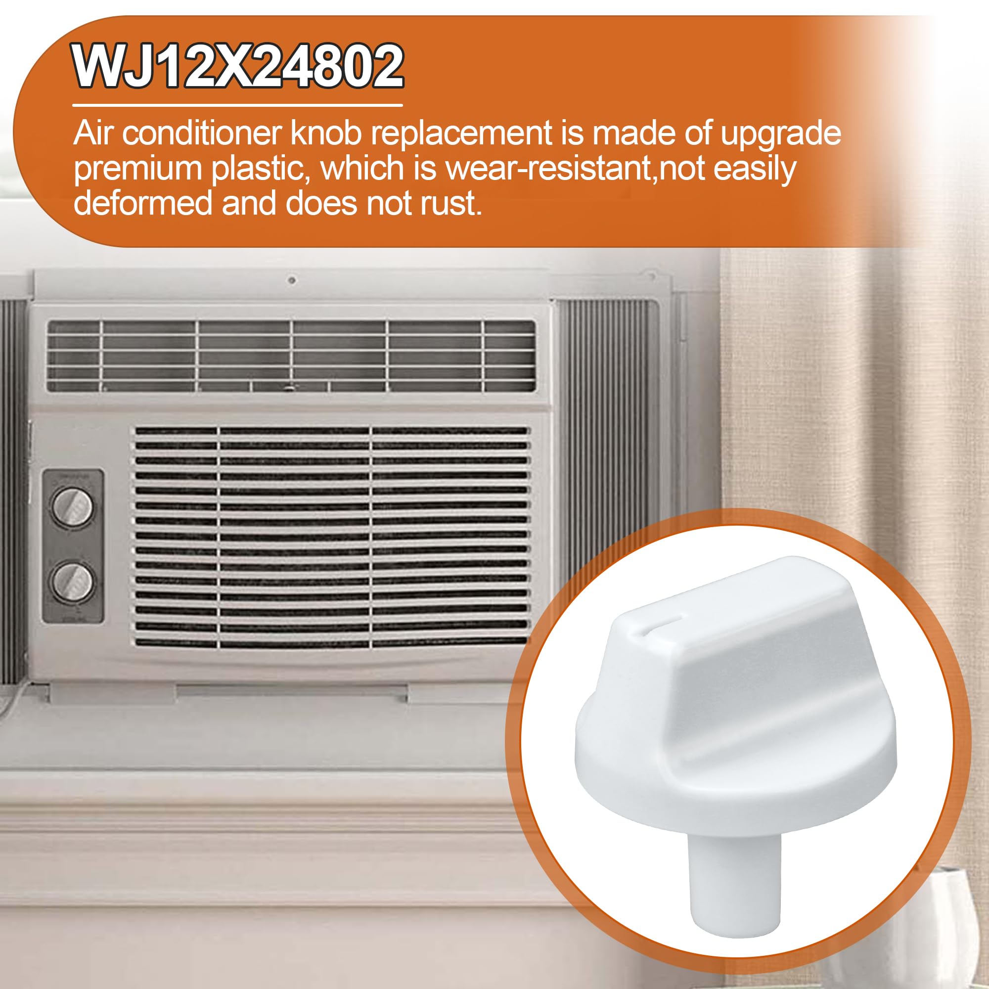2 pomos de aire acondicionado WJ12X24802 compatibles con piezas de aire acondicionado GE, perilla blanca para electrodomésticos GE AHV05LYQ1, AHV05LYW1, AHTC05AAQ1 7