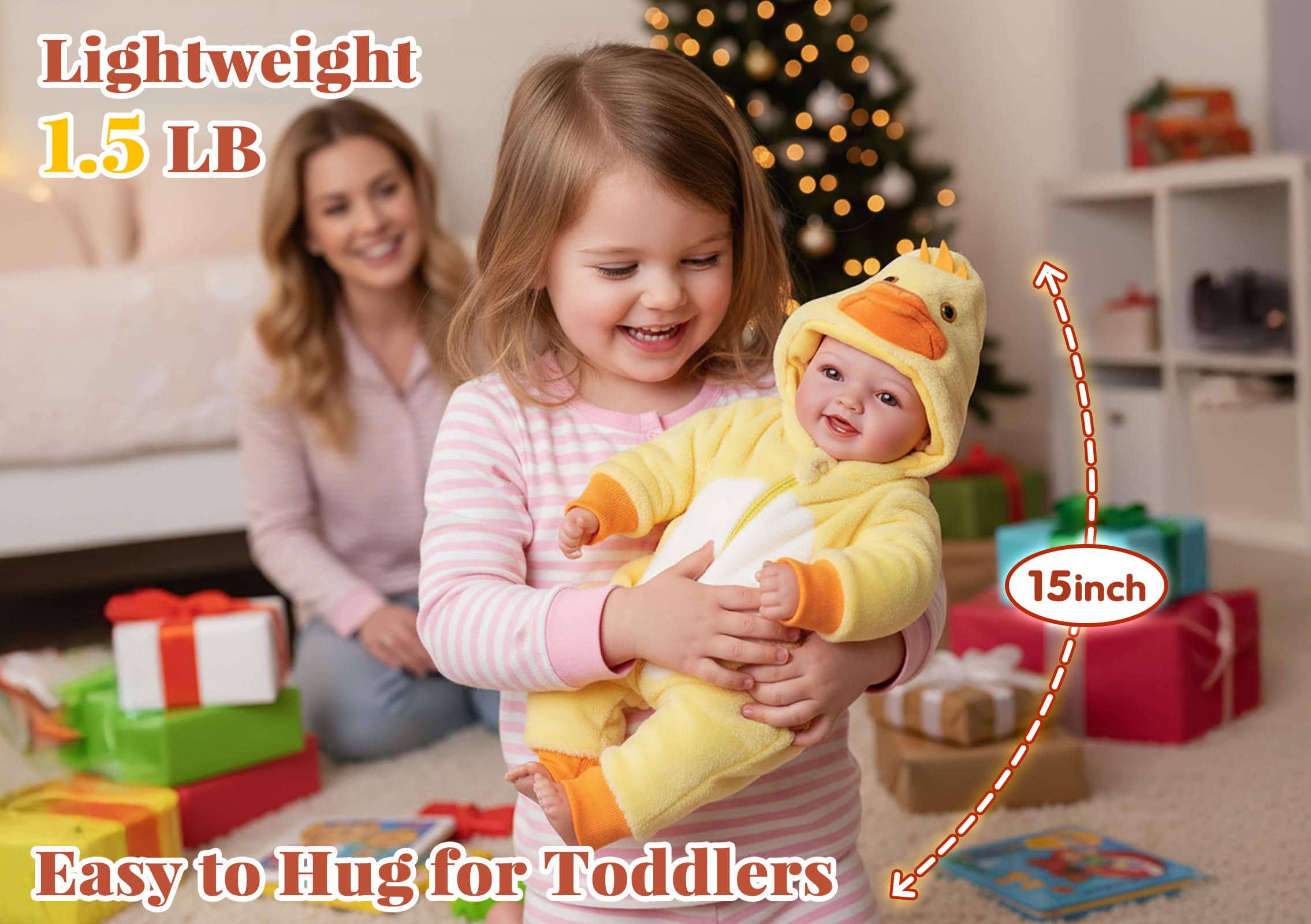 BABESIDE Baby Dolls Mia - 17 Inch Realistic Newborn Baby Doll Girl with Adorable Smile, Real Life Baby Dolls with Accessories for Kids Age 3+ Girls Gifts & Collection