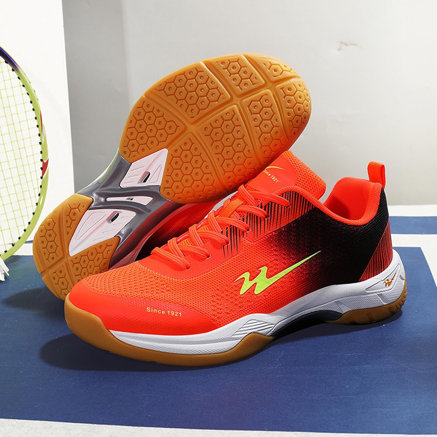 cungel-Tennis-Badmintion-Pickleball-Shoes Unisex No-Slip Pickleball & Tennis Shoes | Lightweight Breathable Court Shoes for Men and Women Orange - Image 3
