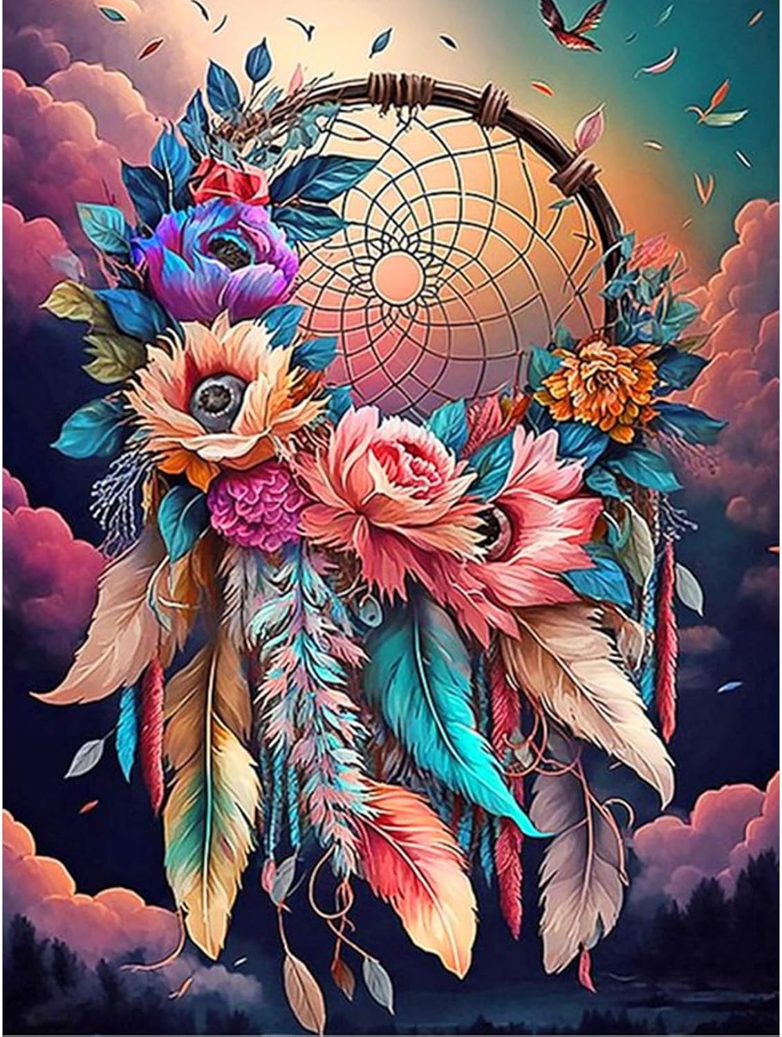 Dreamcatcher Flowers Diamond Painting Kits for Adults