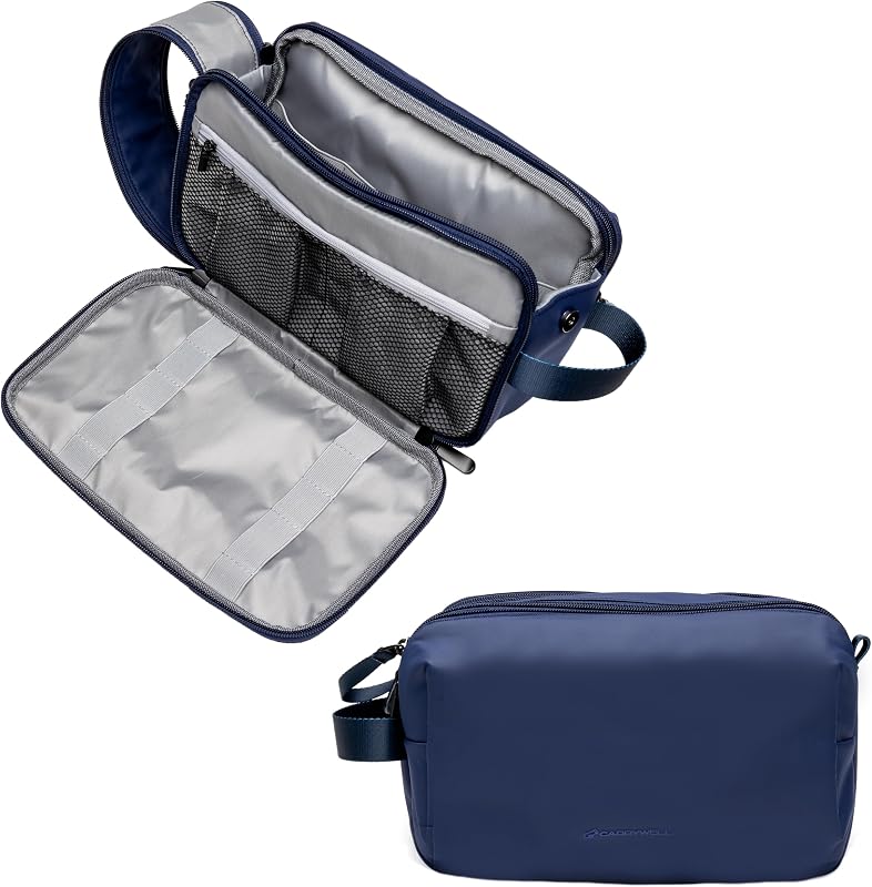 Necessaire Carrywell para viagem, com compartimentos e bolsos, azul