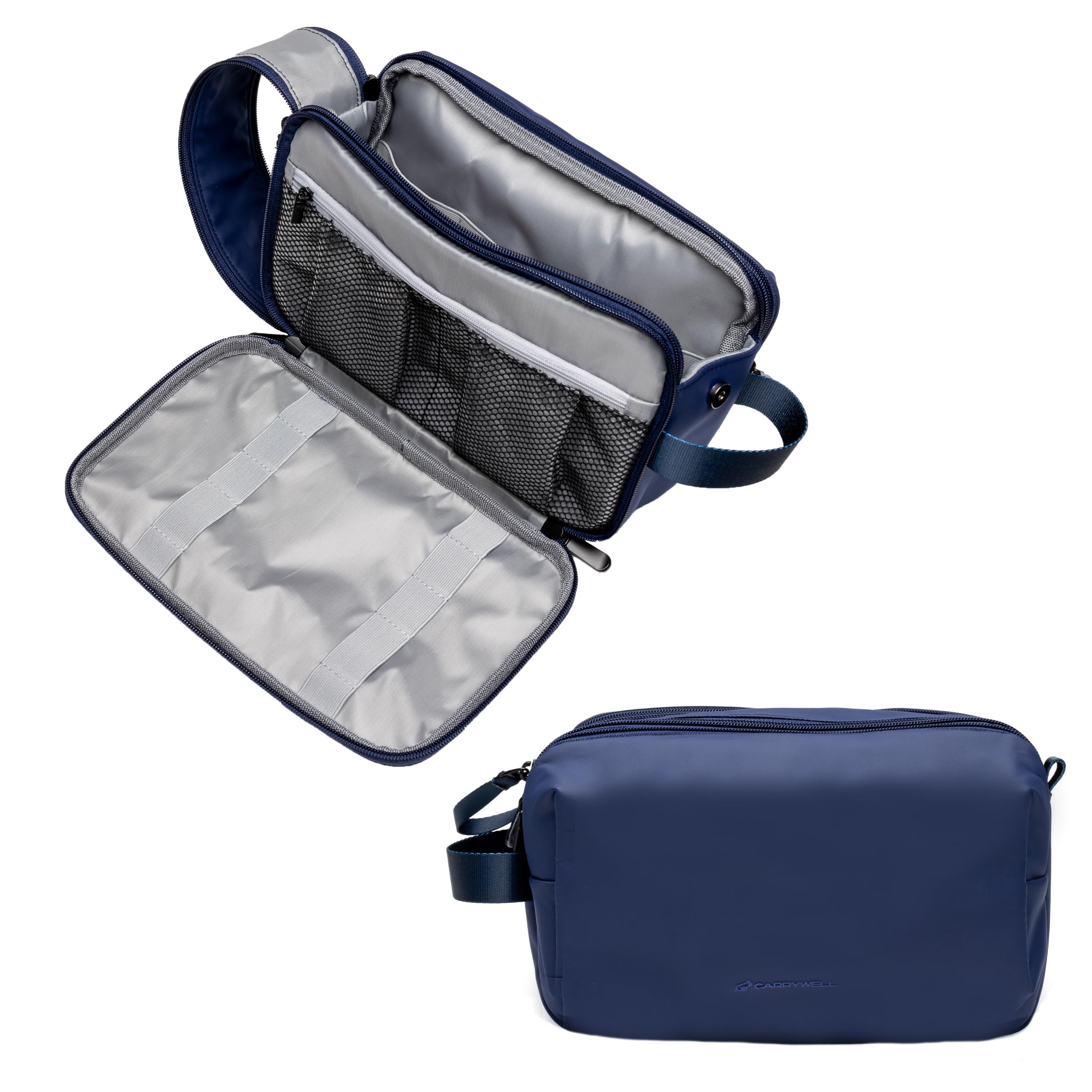Carrywell (Not Made In China) Toiletry Bag For Men, Shaving Kit, Travel Organizer Dopp Kit, Interior Compartments and Pockets For Toiletries and
