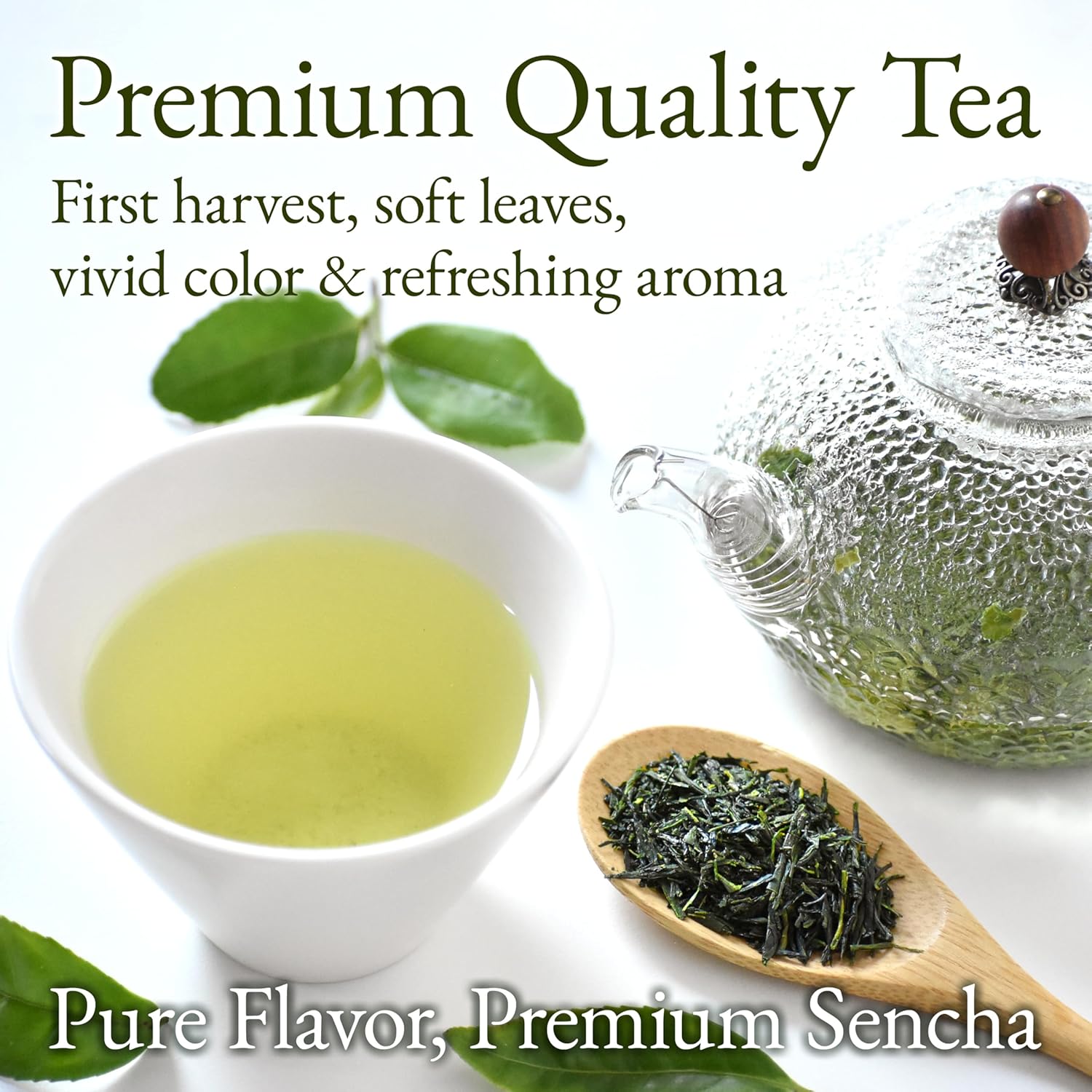 YAMASAN KYOTO UJI Japanese Sencha Green Tea, 100% First-Harvest Loose Leaf, Bright Color, Refreshing Aroma, Well-Balanced and Clean Taste, Unsweetened, Made in Japan, 80g(2.8oz) - Image 3