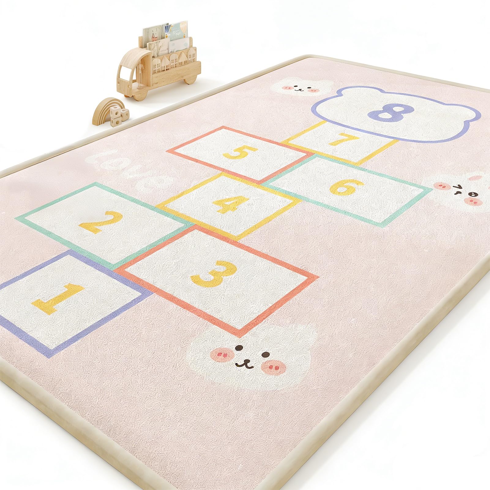 Atemrdsye Memory Foam Mat, Extra Thick Area Rug 2cm for Kids Living Room Baby Playroom Crawling Carpet with Non Slip Play Mat Floor Toddler Nursery Carpet 100 x 250 cm