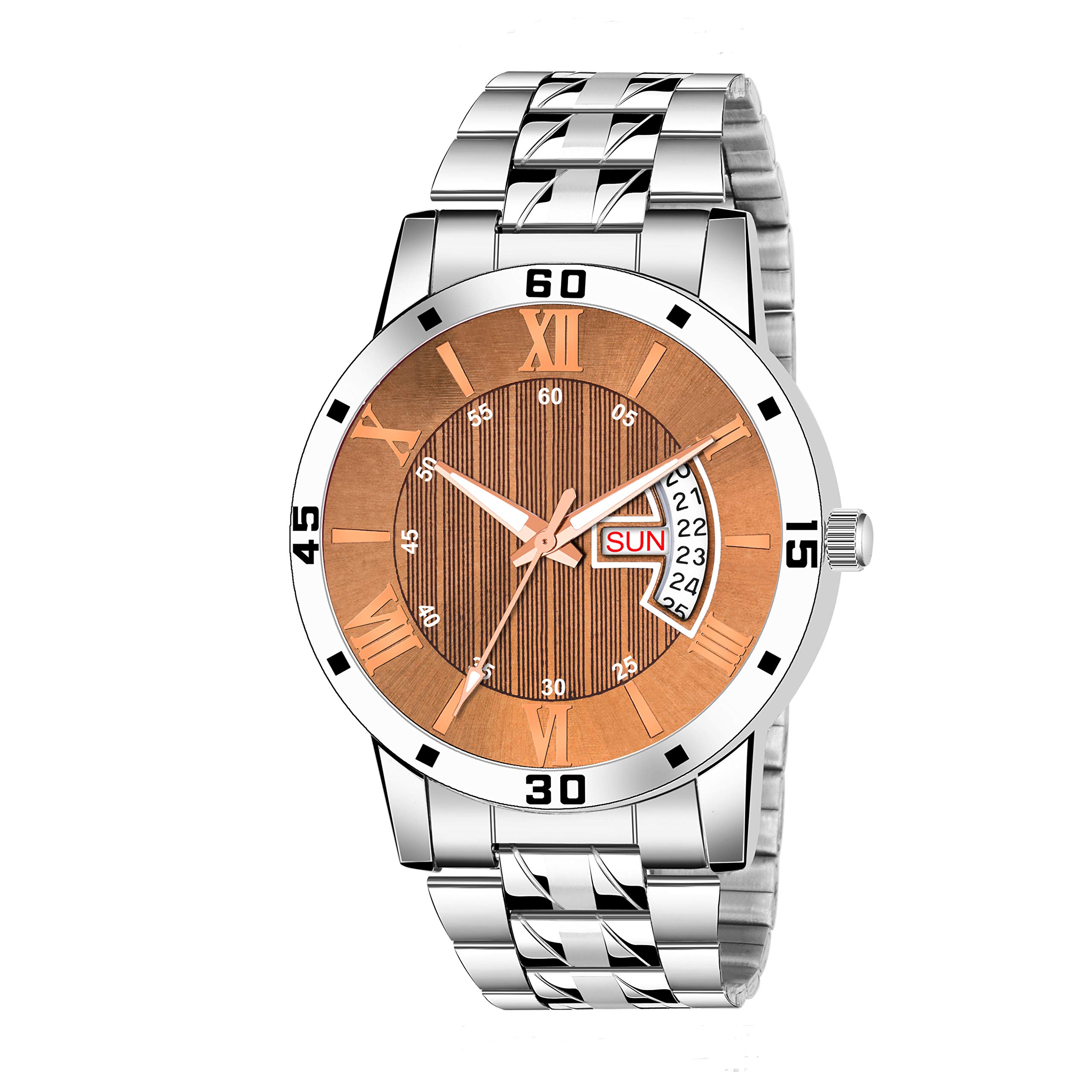 TIMESPACE Analogue (Browen Dial Silver Stainless Steel Belt) Mens & Boys Watch ts4104 (B08334HWGL) Amazon Price History, Amazon Price Tracker