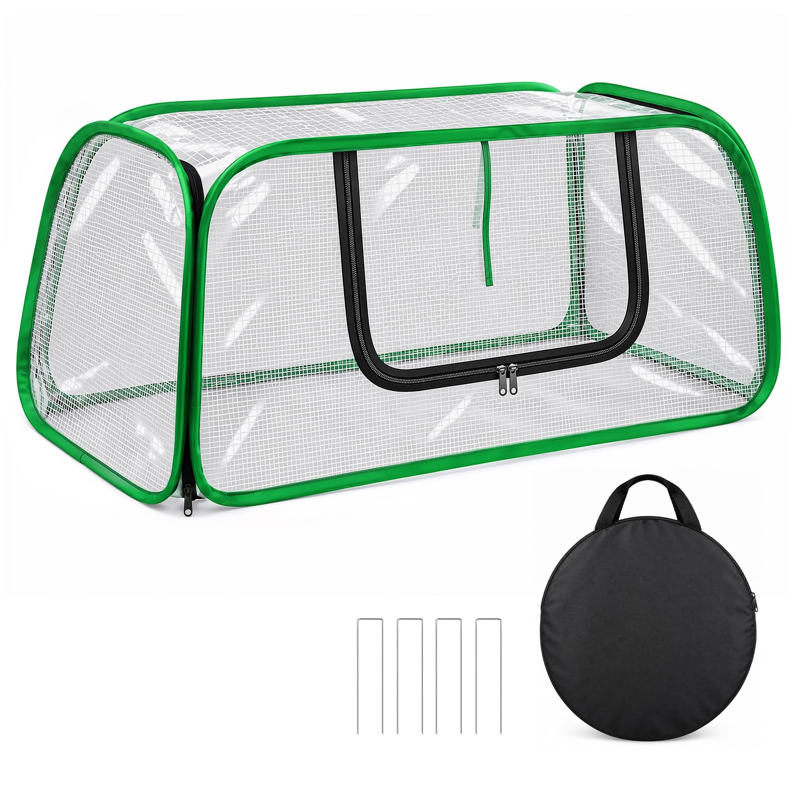 TIHOOK Pop Up Mini Greenhouse, 115 x 55 x 45 cm, Portable Small Plants Tent
