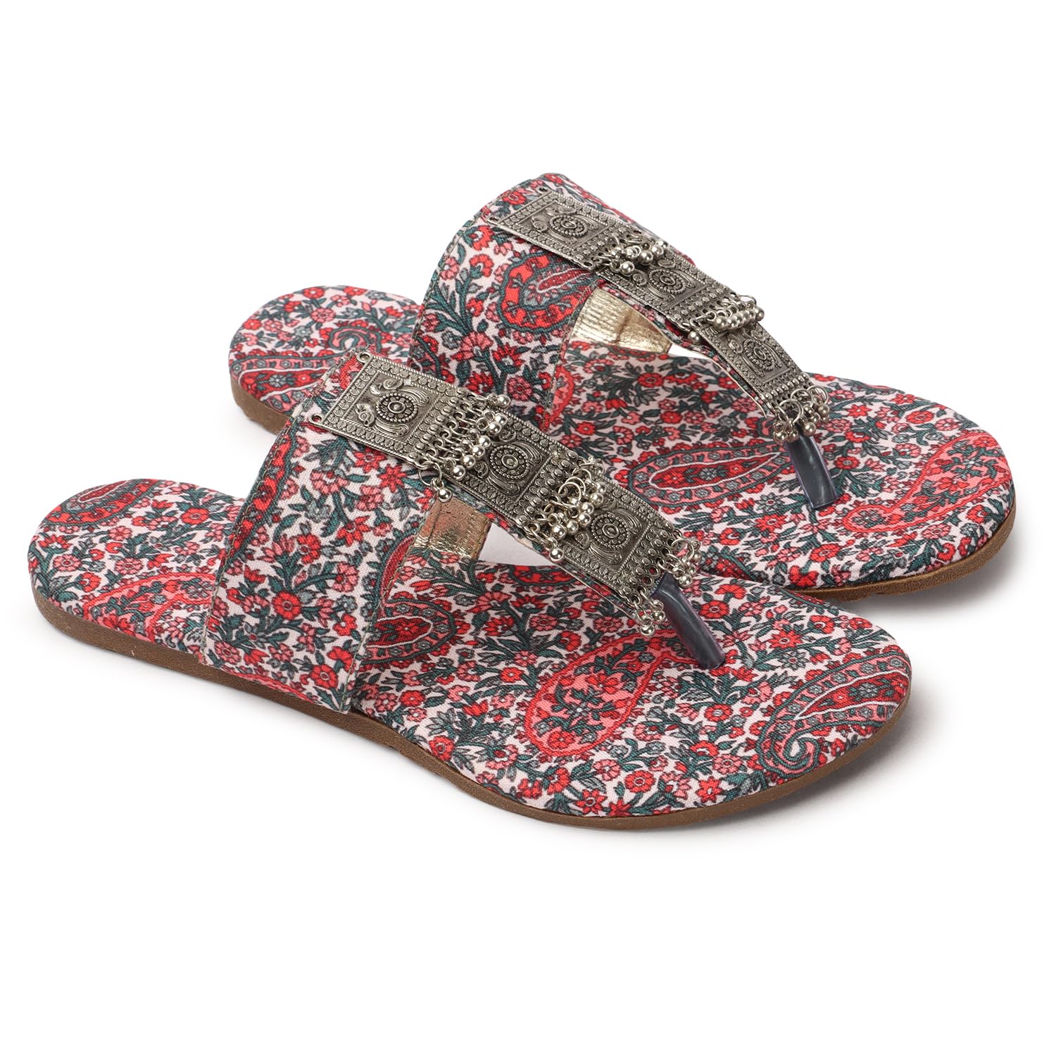 Womens Rajasthani Style Slip-On Flat Sandals - Trendy and Comfortable Chappal for Girls | Peach (B0CRVFL2LW) Amazon Price History, Amazon Price Tracker