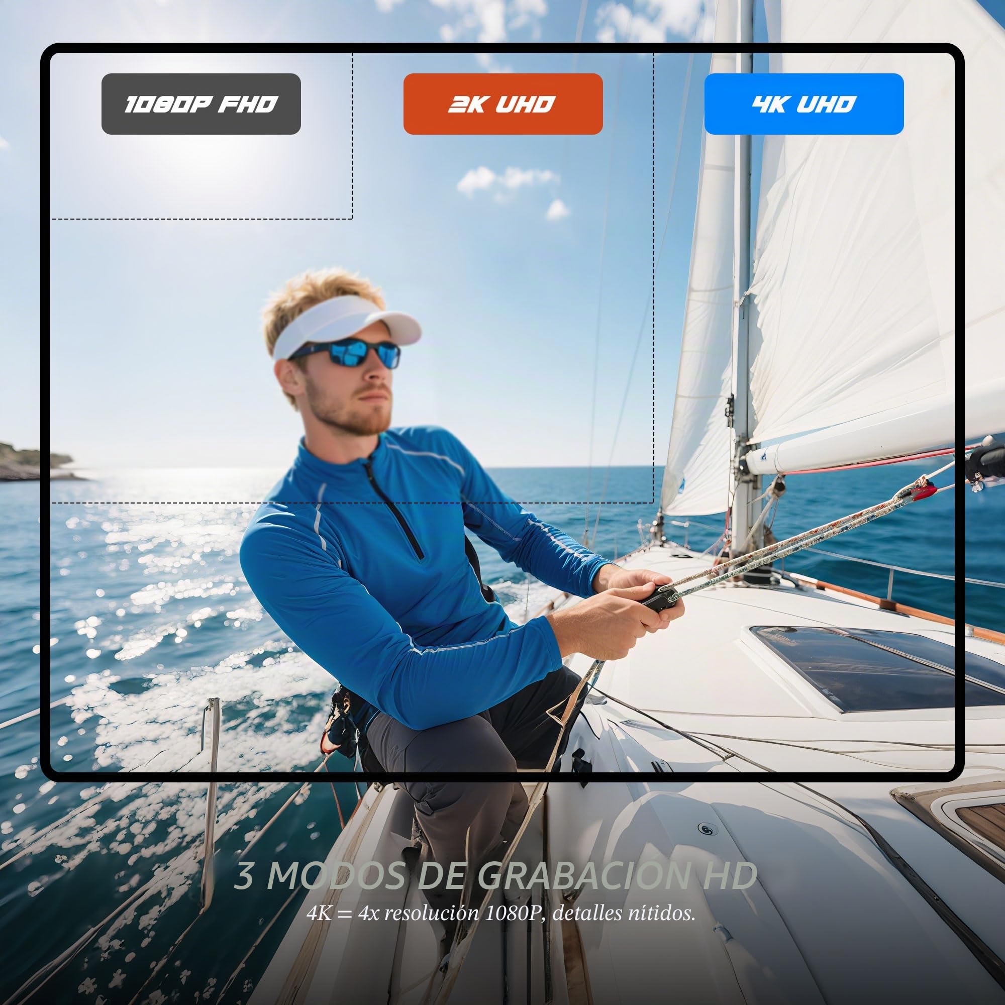 Mini Action Cam WiFi, cámara submarina 4K, resistente al agua hasta 30 m, manos libres, apto para cualquier lugar, cámara de casco de 360°, para motocicleta, bicicleta, bodycam, mini cámara
